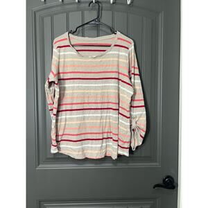 Croft & Barrow Gray Stripes Long Sleeved Size 2x